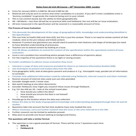 Notes From A2 Unit 4B Course