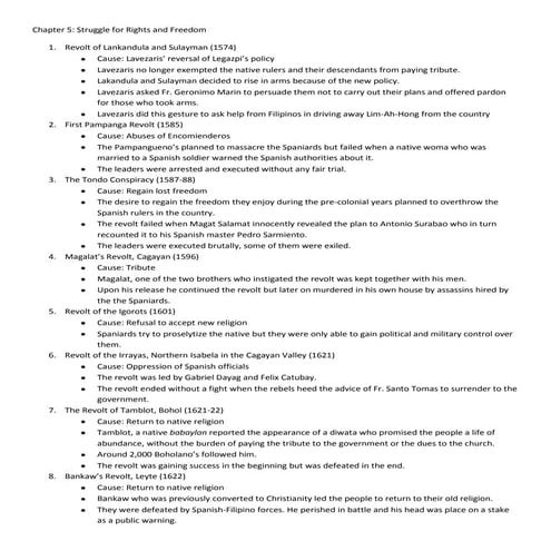 Notes in Philippine History Chapter 5