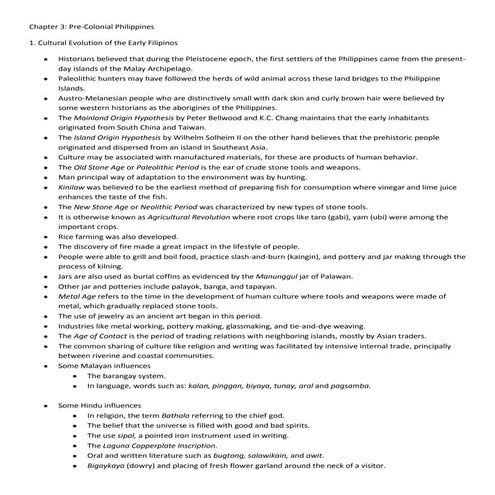 Notes in Philippine History (Chapter 3)