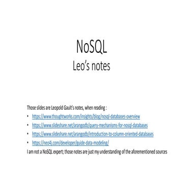 NoSQL - Leo's notes