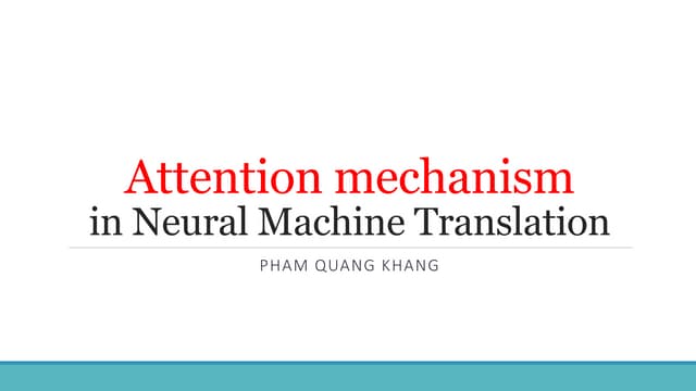 Notes on attention mechanism