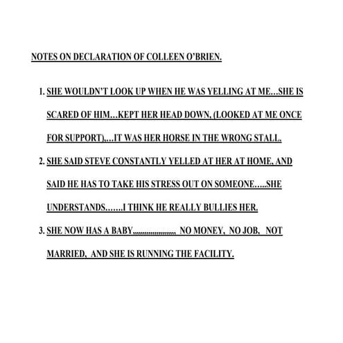Notes on declaration of colleen o | PDF