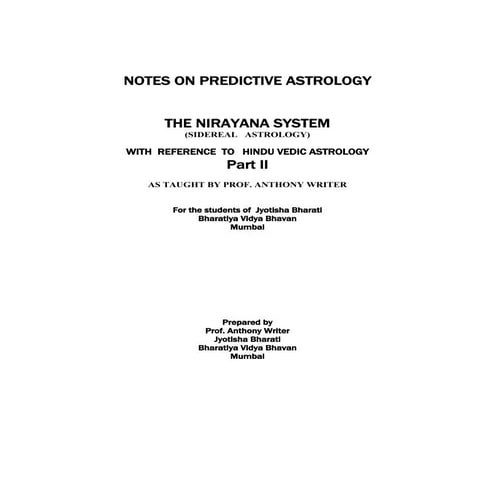 Notes on predictive astrology  part ii