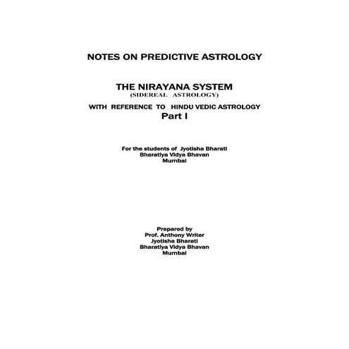 Notes on predictive astrology part i  12.4.09 