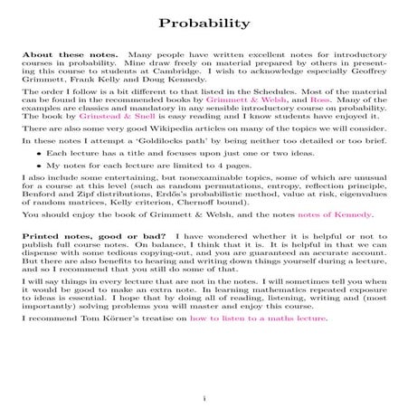 Notes on probability 2 | PDF