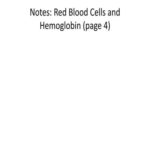 Notes red blood cells and hemoglobin | PPTX