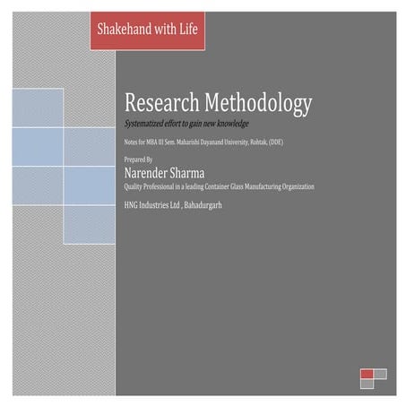 MBA Notes Research Methodology