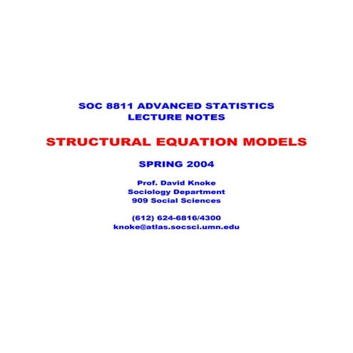 Ch 10. SEM Structural Equation Modelling | PDF