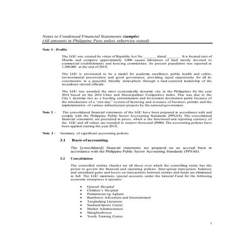 Notes to financial satements | DOCX
