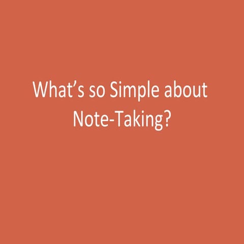 Note taking (part 1)