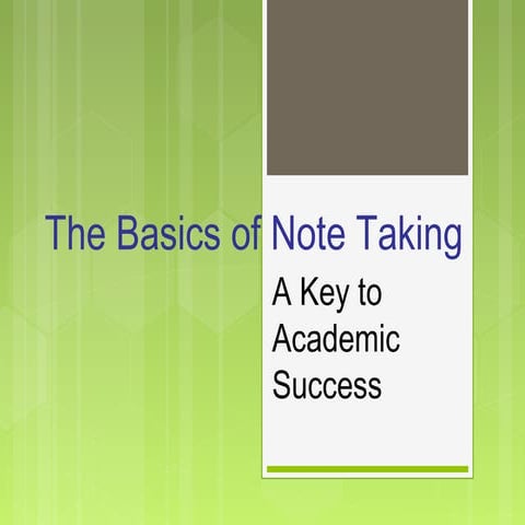 Note taking basics