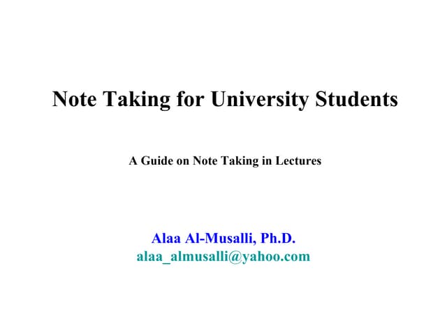 Note taking techniques | PPTX