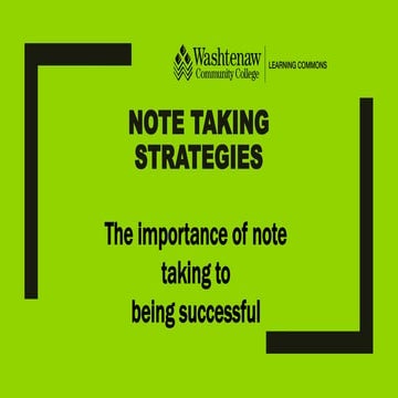 Note taking strategies