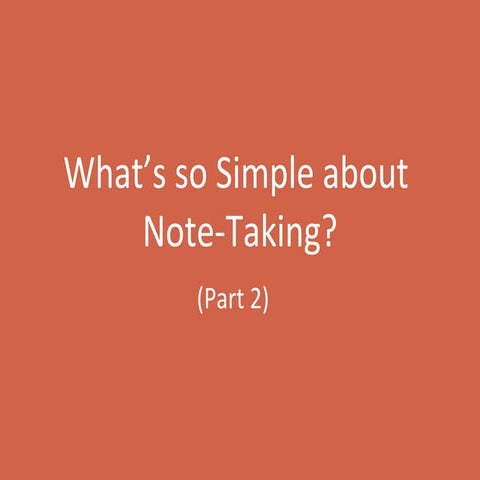 Note taking (part 2)