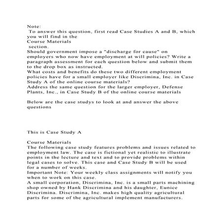 Note To answer this question, first read Case Studies A and B, wh.docx ...