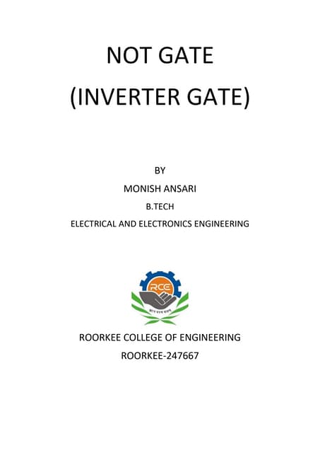 Digital logic, an inverter or NOT gate