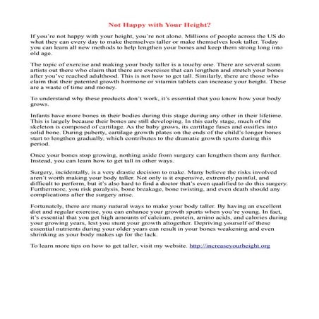 Are your happy with your height? 