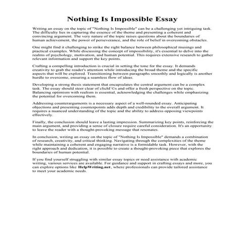 Nothing Is Impossible Essay.pdf