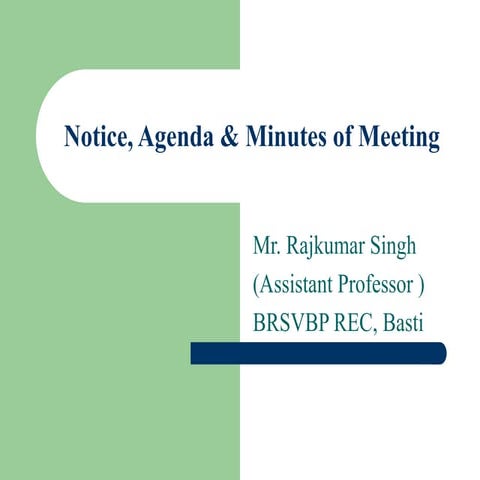 Notice Agenda and Minutes of Meeting.ppt