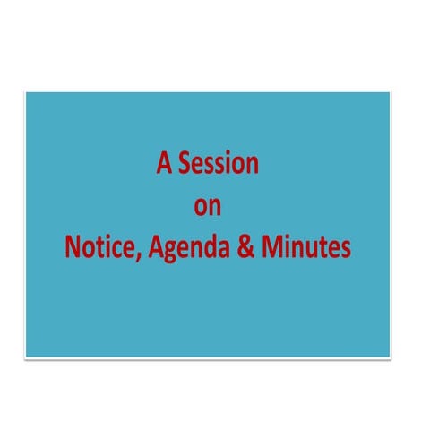Notice, Agenda & Minutes -  The Fundamentals