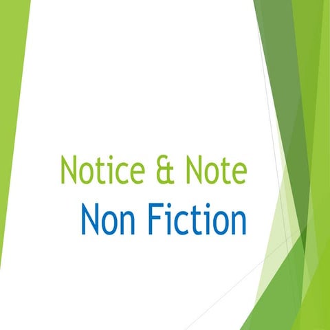 Notice and Note: Reading Non Fiction