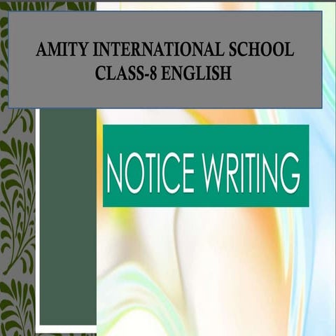 Effective Notice Writing and Classroom Activities for Class 8 English ...