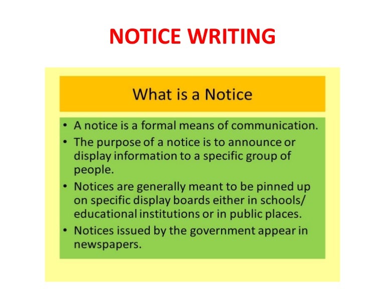 Notice writing ppt