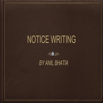 Notice writing  with audio