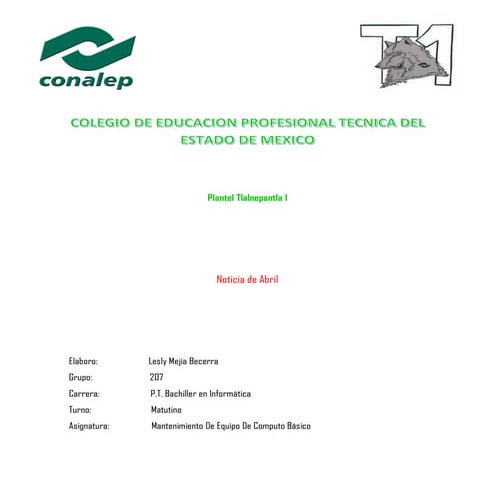 Noticia de abril