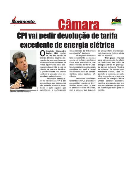 CPI vai pedir devolução de tarifa e...