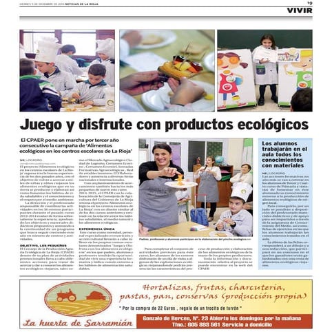 Noticias de LaRioja: Juego y disfrute con productos ecológicos
