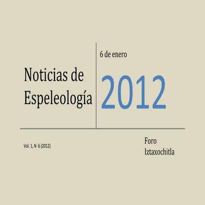 Noticias espeleológicas 20120106