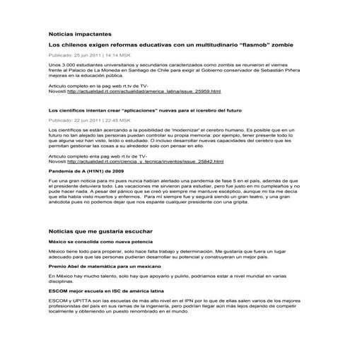 Noticias impactantes