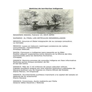 Noticias de territorios indígenas f...
