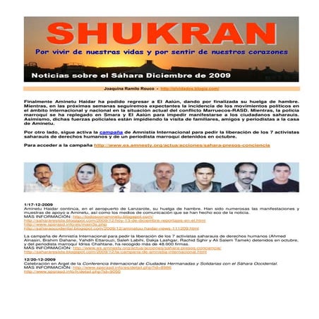 Noticias Sahara Dic 2009