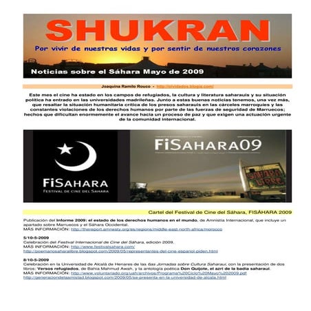 Noticias Sahara Mayo 2009