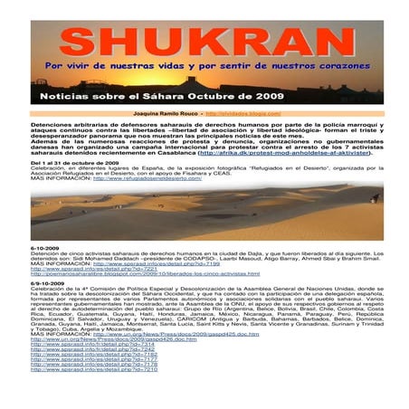 Noticias Sahara Oct 2009