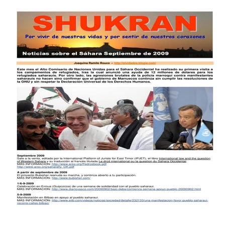 Noticias Sahara Sep 2009