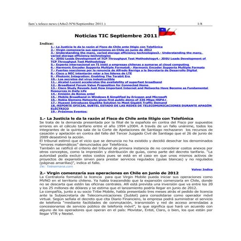 Noticias TELEC septiembre 2011