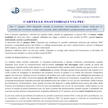 CARTELLE ESATTORIALI VIA PEC