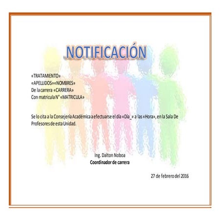 Notificación con herramientas de Word