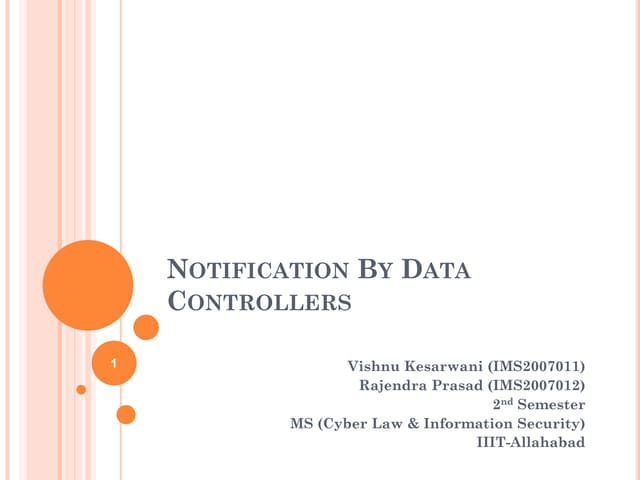 Notification By Data Controllers Under The Data Protection Act, 1998 (Uk)