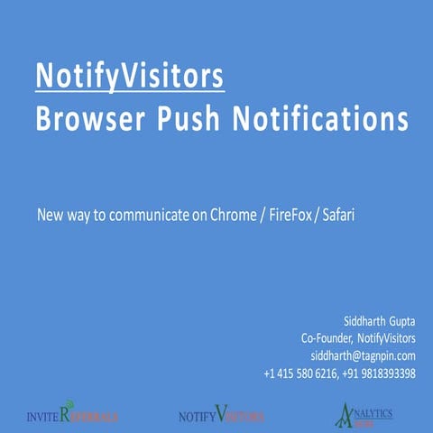 NotifyVisitors Browser Push Notifications