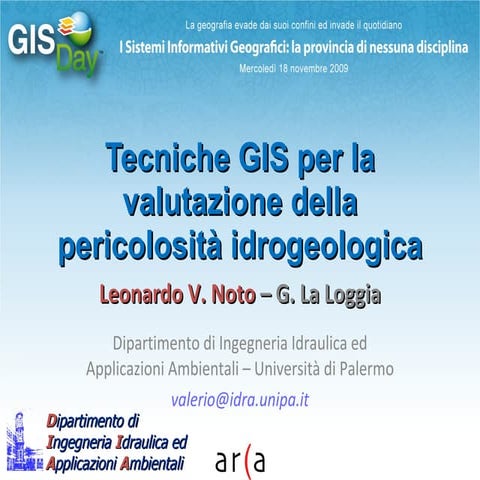 Noto: Tecniche GIS per la valutazione della pericolosità idrogeologica
