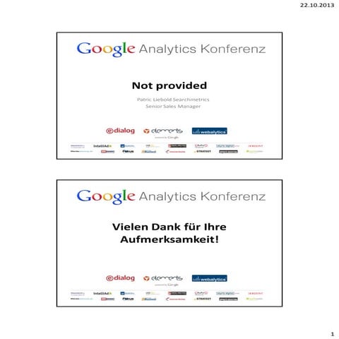 Google Analytics Konferenz 2013: Patric Liebold, Searchmetrics: (Not provided)