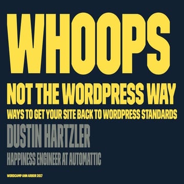 Not the WordPress Way