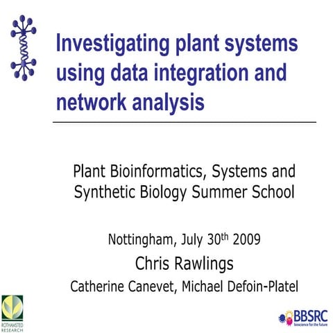 Investigating plant systems using data integration and network analysis