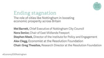 Ending stagnation: The role of cities like Nottingham in boosting economic pr...
