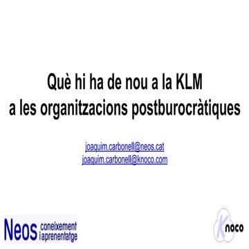 Que hi ha de nou en la Gestión del Coneixement