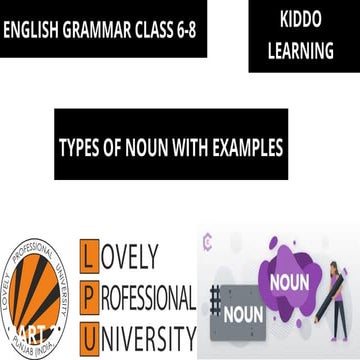 Noun and its types (class 4-8)